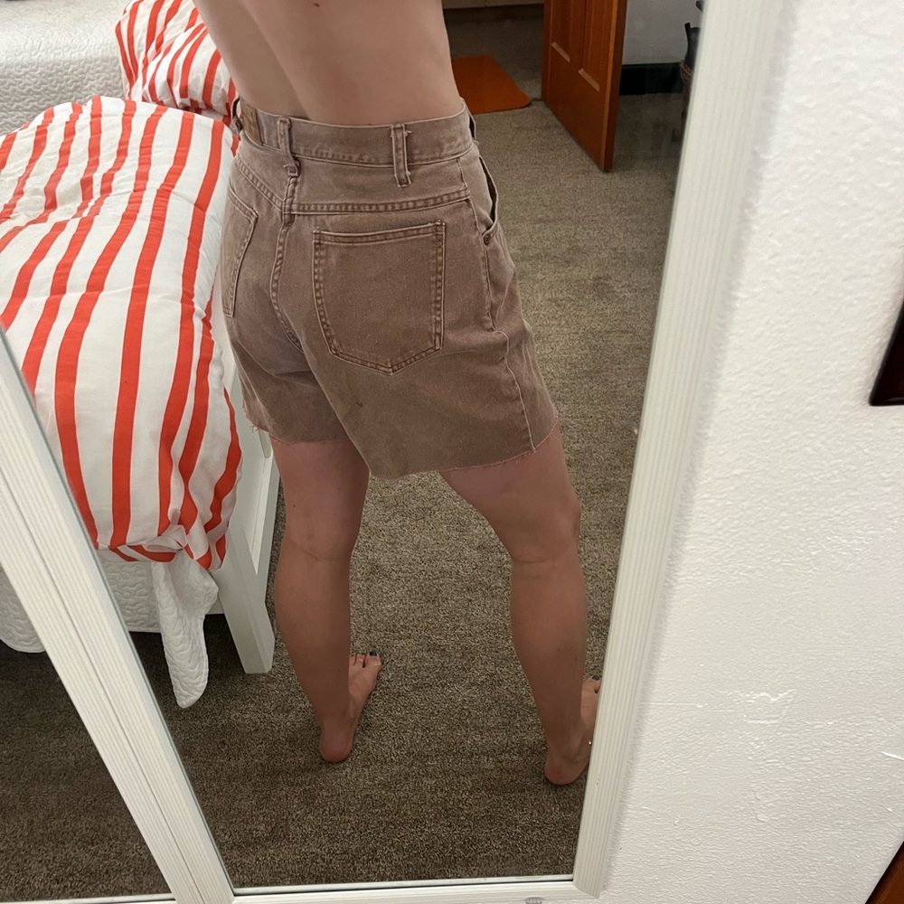 Brown denim shorts